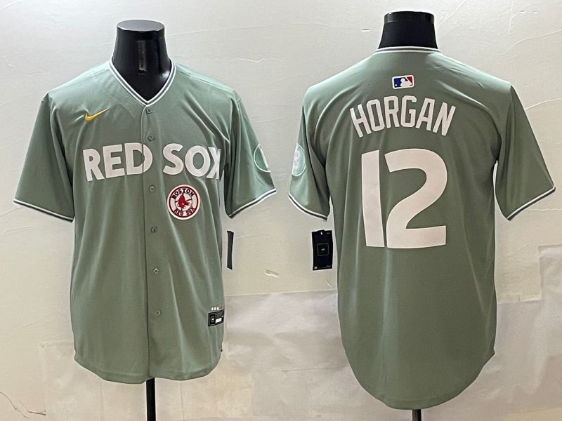 Men Boston Red Sox #12 Horgan Green Joint Name Nike 2025 MLB Jersey style 8->boston red sox->MLB Jersey